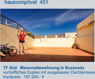 TF Süd   Maisonettewohnung in Buzanada  vortreffliches Duplex mit ausgebauter Dachterrasse Kaufpreis:  157.500,- €         hausvonprivat  451